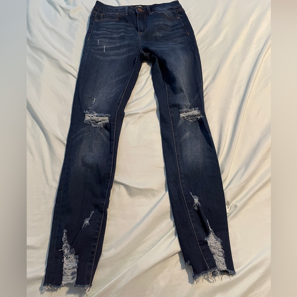 Blue ripped jeans